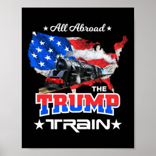 An Bord der Trump-Bahn 2022 - Amerikanische Flagge Poster