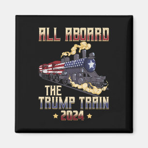 An Bord der Trump-Bahn 2024 - Amerikanische Flagge Magnet