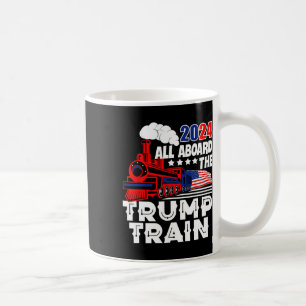An Bord der Trump-Bahn 2024 die amerikanische Flag Kaffeetasse