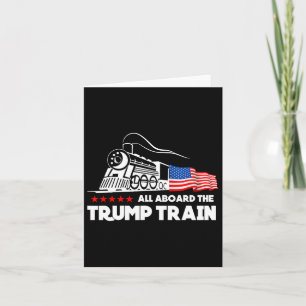 An Bord der Trump-Bahn 2024 die amerikanische Flag Karte