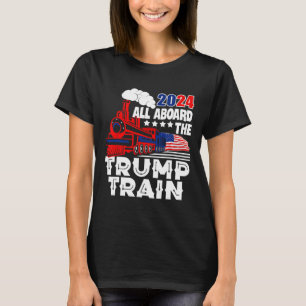 An Bord der Trump-Bahn 2024 die amerikanische Flag T-Shirt