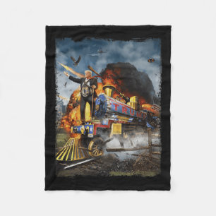 An Bord der Trump-Bahn Funny Donald Trump 2024 Ele Fleecedecke