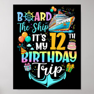 An Bord des Schiffes Es ist meine 12. Geburtstagsr Poster