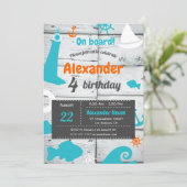 An Bord! Einladung zum Geburtstag (Stehend Vorderseite)