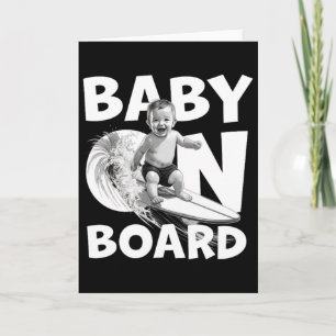 An Bord Von Surf Auf Surfboard Lustiger Surfer Karte