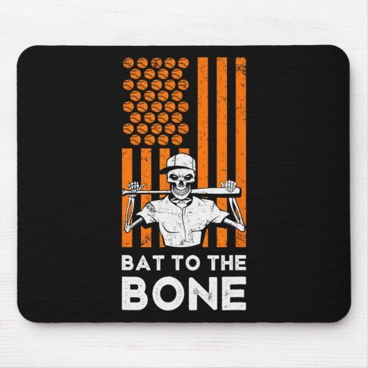 An das KnochenHalloween-Baseballskelett Baseball B Mousepad (Vorne)