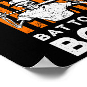 An das KnochenHalloween-Baseballskelett Baseball B Poster (Ecke)