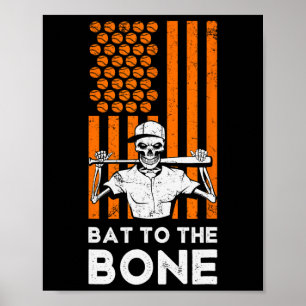 An das KnochenHalloween-Baseballskelett Baseball B Poster
