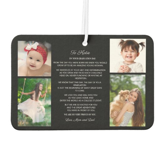 An Daughter Abschluss Day 4 Foto Keepake Autolufterfrischer (Rückseite)