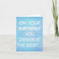 An deinem Geburtstag hast du das Beste verdient, G