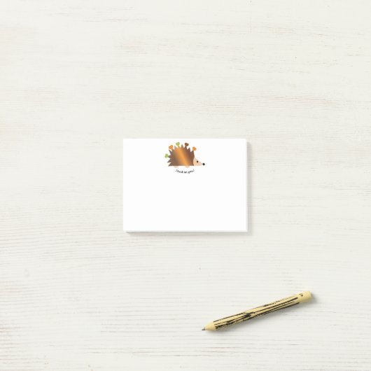 An deinen Igeln und Herzen feststecken Post-it Klebezettel (Auf Schreibtisch)