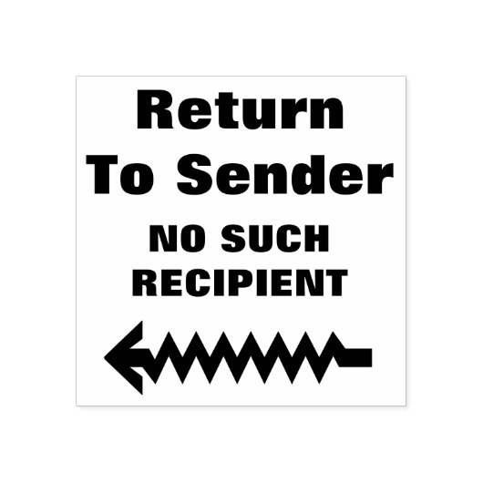 "An den Absender zurückkehren" "KEIN SOLCHER EMPFÄ Gummistempel (Prägung)