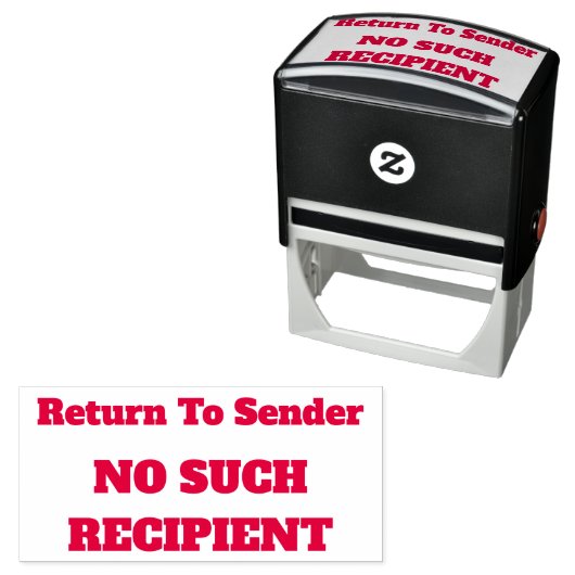 "An den Absender zurückkehren" "KEIN SOLCHER EMPFÄ Permastempel (Beispiel)