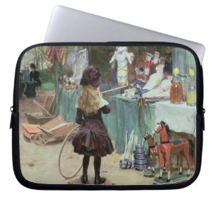 An den Champs-Elyseesgärten c.1897 (Gouache an Laptopschutzhülle