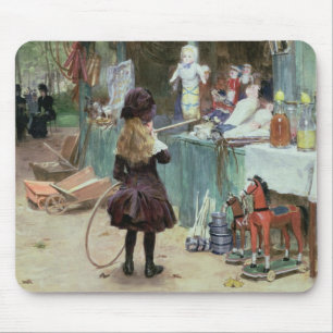 An den Champs-Elyseesgärten c.1897 (Gouache an Mousepad