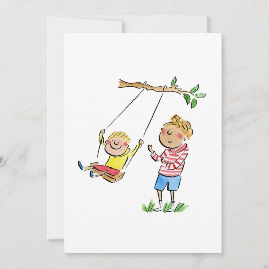 An den Schaukeln Einladung (Vorderseite)