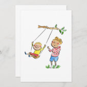 An den Schaukeln Einladung (Vorne/Hinten)