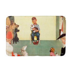 An den Tierärzten durch Norman Rockwell Badematte