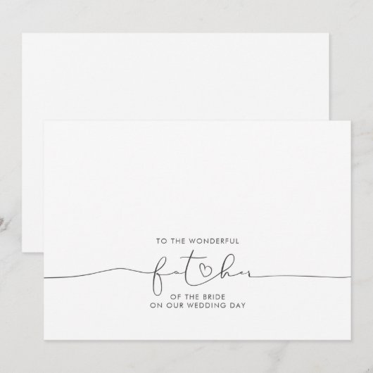 An den wunderbaren Vater der Braut (Vorne/Hinten)