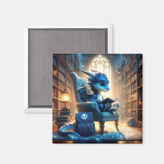 An der Bibliothek - Blue Dragon Magnet (Vorderseite/Rückseite)