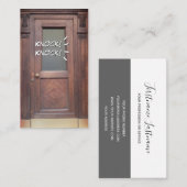 An der braunen Tür ein lustiger Aufmerksamkeitsöff Visitenkarte (Vorne/Hinten)