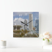 An der Buckingham Fotonenmauer Quadratische Wanduhr (Zuhause)