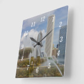 An der Buckingham Fotonenmauer Quadratische Wanduhr (Winkel)