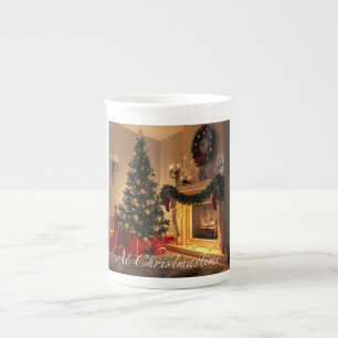An der Christmastime Abdeckungs-Kunst-sammelbaren Porzellantasse