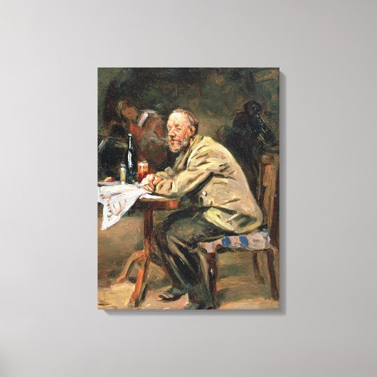 An der Flasche Leinwanddruck (Vorderseite)