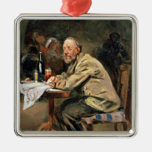 An der Flasche Silbernes Ornament