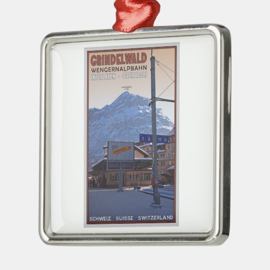 An der Grindelwald Bahnstation Ornament Aus Metall (Links)