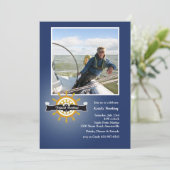 An der Helm (Marine) Einladung des nautischen Foto (Stehend Vorderseite)