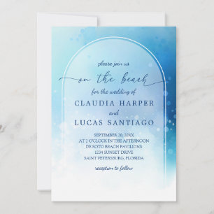 An der Hochzeit des Beach Watercolor Arch Einladung