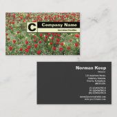 An der Kante beschriftes Monogramm - Bed of Tulips Visitenkarte (Vorne/Hinten)