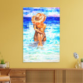An der Küste - Aquarellmalerei Leinwanddruck (Insitu (Wohnzimmer))