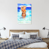 An der Küste - Aquarellmalerei Leinwanddruck (Insitu (Schlafzimmer))