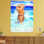 An der Küste - Aquarellmalerei Leinwanddruck (Insitu (Wohnzimmer))