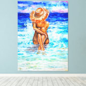 An der Küste - Aquarellmalerei Leinwanddruck (Insitu (Holzboden))