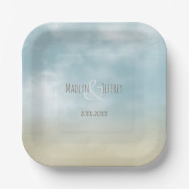 An der Küste Surfstrand Hochzeit Pappteller