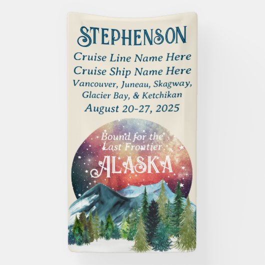 An der letzten Alaska-Kreuzfahrttür gebunden Banner (Vertikal)