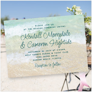 An der Meeresküste Hochzeitsvorlage Einladung