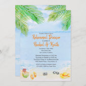 An der Probe am Strand Einladung (Vorne/Hinten)