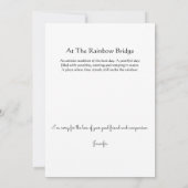 An der Rainbow Bridge Dog Sympathy Card (Rückseite)