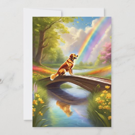An der Rainbow Bridge Dog Sympathy Card (Vorderseite)