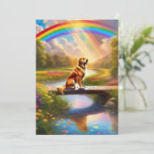 An der Rainbow Bridge Dog Sympathy Card (Stehend Vorderseite)