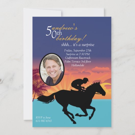 An der Rennen-Foto-Einladung Einladung (Vorderseite)