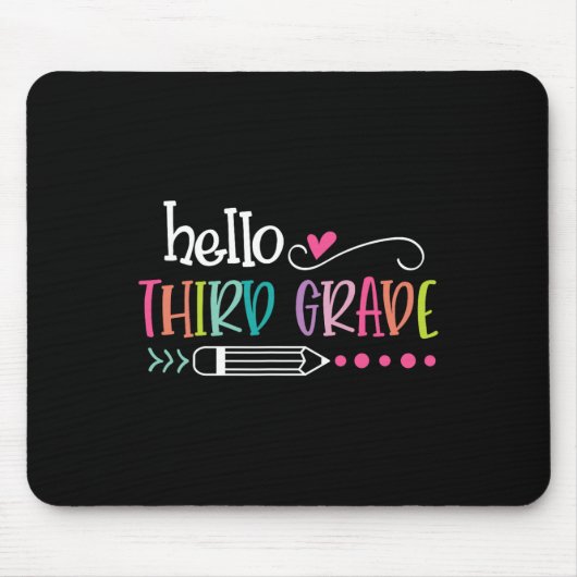 An der Schule Hallo Dritte Klasse für Kinder Junge Mousepad (Vorne)