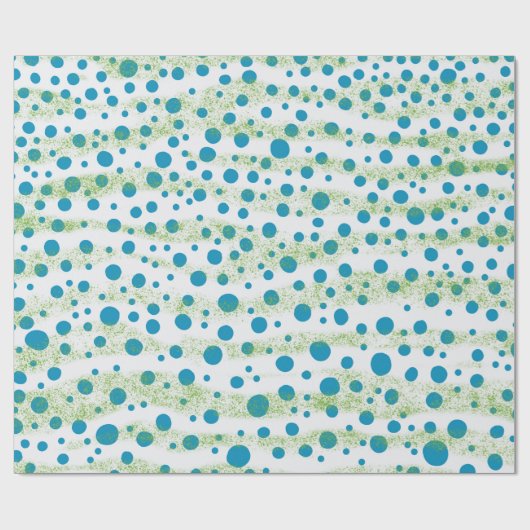 An der See Blau und Grün abstrakte Design Geschenkpapier (Flach)