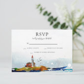 An der See RSVP Karte (Stehend Vorderseite)