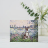 An der Seine - Basenji Postkarte (Stehend Vorderseite)